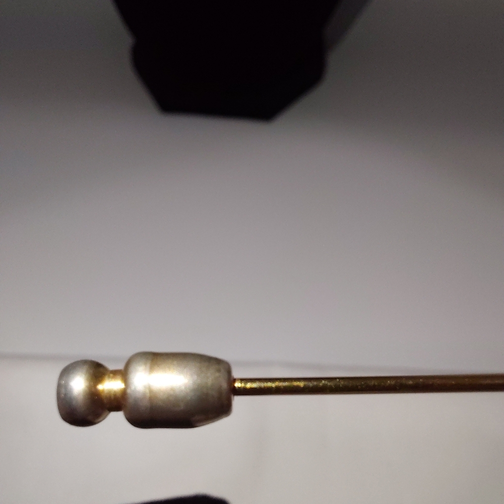 Hermes Vintage Clou de Selle Button Stick Hat Pin Brooch Gold Tone - Picture 4 of 4